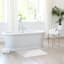 Found & Fable White Striped High Low Bath Rug, 20x30