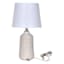 Honeybloom Cream Textured Ceramic Small Table Lamp with Shade, 20"