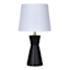 Matte Black Ceramic Small Table Lamp with Shade, 18"