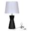 Matte Black Ceramic Small Table Lamp with Shade, 18"