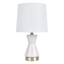 White Hourglass Mini Table Lamp with Shade, 15"