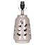 Honeybloom Beige Floral Cutout Ceramic Small Lamp Base, 13.5"