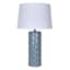 Providence Blue Ceramic Quatrefoil Textured Medium Table Lamp with Shade, 26"