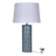 Providence Blue Ceramic Quatrefoil Textured Medium Table Lamp with Shade, 26"