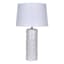Providence White Ceramic Chevron Textured Medium Table Lamp with Shade, 26"