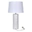 Providence White Ceramic Chevron Textured Medium Table Lamp with Shade, 26"