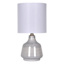 Honeybloom Blue Tonal Striped Ceramic Small Table Lamp with Shade, 15.5"