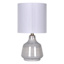 Honeybloom Blue Tonal Striped Ceramic Small Table Lamp with Shade, 15.5"