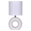 Crosby St. White Ceramic Textured Ring Small Table Lamp with Shade, 16"