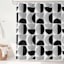 13-Piece Black & Grey Minimalist Circle Print Shower Curtain Set, 72"