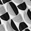 13-Piece Black & Grey Minimalist Circle Print Shower Curtain Set, 72"