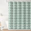 13-Piece Teal Geo Folk Ornament Shower Curtain Set, 72"