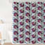 13-Piece Blue & Red Scroll Flower Shower Curtain Set, 72"