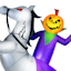 Animated Pumpkin Horseman Halloween Inflatable, 9'