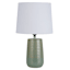 Found & Fable Green Textured Ceramic Small Lamp with Shade, 16"