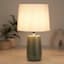 Found & Fable Green Textured Ceramic Small Lamp with Shade, 16"