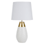 Crosby St. White & Gold Metal Touch Small Table Lamp with Shade, 19"
