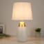 Crosby St. White & Gold Metal Touch Small Table Lamp with Shade, 19"