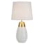 Crosby St. White & Gold Metal Touch Small Table Lamp with Shade, 19"