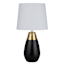 Crosby St. Black & Gold Metal Touch Small Table Lamp with Shade, 19"