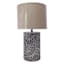 Tracey Boyd Black & White Inlay Mosaic Small Table Lamp with Shade, 18"
