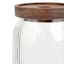 Clear Ribbed Glass Canister with Wooden Lid, 24oz