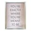 Glass Framed Foiled You're Exactly Where You're Meant to Be Print Wall Sign, 12x16