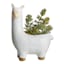Indoor White Llama Ceramic Pot, Extra Small