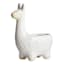 Indoor Rustic White Llama Ceramic Pot, 5"