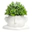 Indoor White Sleepy Man Ceramic Pot, Medium