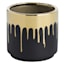 Crosby St. Indoor Gold Drip Black Planter, 4.7"