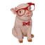 Pig with Glasses & Bowtie Outdoor Garden Statue, 12"