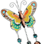 Yellow Butterfly Garden Wind Chime, 13.6x6.5