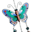 Blue Butterfly Garden Wind Chime, 13.6x6.5