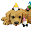 Dog with Gnomes Outdoor Garden Statue, 15.4"