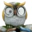 Owl Solar Outdoor Garden Statue, 4"