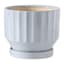 Indoor Periwinkle Wide Fluted Ceramic Pot, Medium