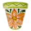 Hand Painted Spanish Orange Flower Outdoor Planter, Medium
