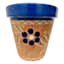 Hand Painted Spanish Natural with Blue Rim Outdoor Planter, Large