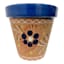 Hand Painted Spanish Natural with Blue Rim Outdoor Planter, Large