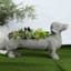 Indoor Grey Dachshund Dog Pot, 20"