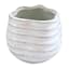 Indoor Ivory Beveled Ceramic Pot, Extra Small