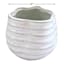 Indoor Ivory Beveled Ceramic Pot, Extra Small