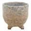 Indoor Ivory Ceramic Footed Pot, Small