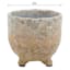 Indoor Ivory Ceramic Footed Pot, Small