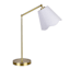 Providence Brushed Brass Desk Lamp with White Fabric Scalloped Shade, 20"