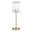 Providence Brushed Brass Small Table Lamp with Crystal Shade, 19"
