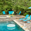 Stackable Teal Sling Patio Settee