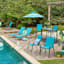 Stackable Sling Patio Barstool, Teal
