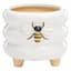 Honeybloom Indoor White Honeybee Stoneware Pot, Small